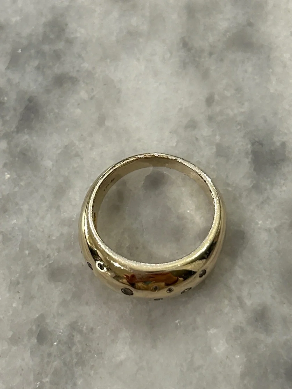 Goldbug Collection Scattered Stone Dome Ring Gold Plated over 925 sz 8